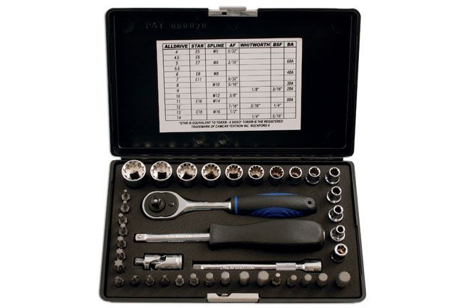 Laser 3568 Alldrive Socket Set – 1/4″D 40 piece