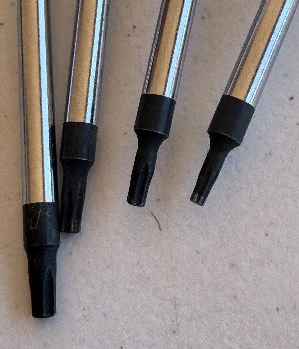 Mac Tools 4pc Torx driver set Orange Handles T10 T15 T20 T25
