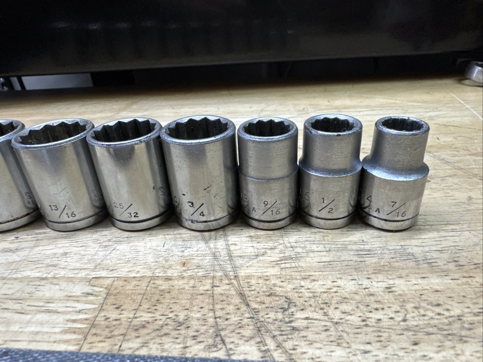 Vintage Penens 1/2″ Drive Ratchet Socket 13 Pcs Set R-10 Alloy Made in USA