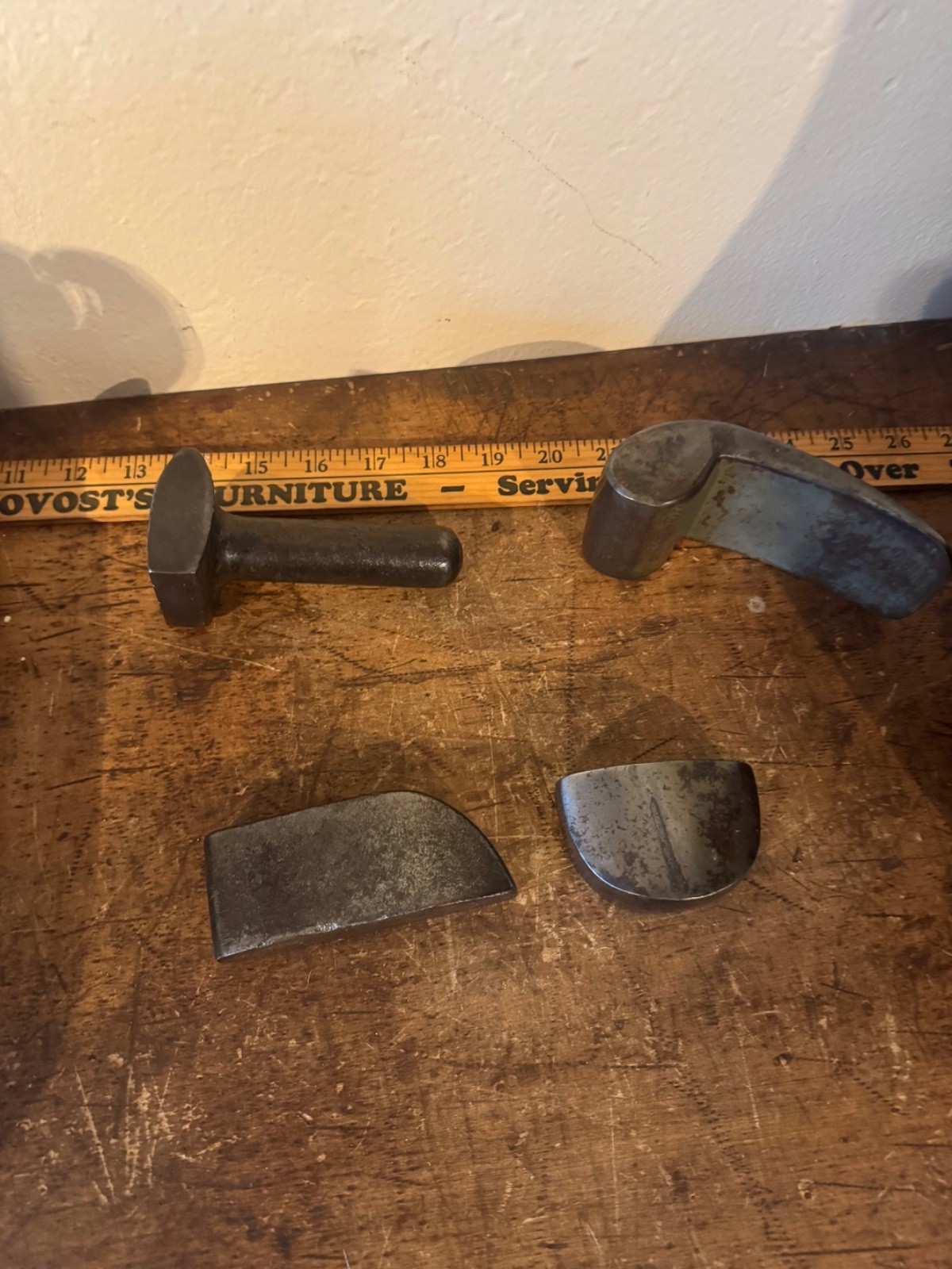 Nice Lot of 4 Vintage Auto Body Metal Shaping Hand Anvil Dolly Tools – Rare
