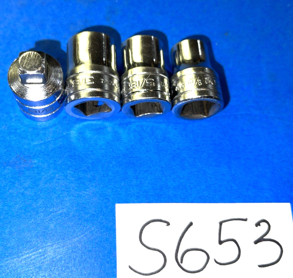 SNAP-ON TOOLS 4 PIECE 3/8 DR. SAE. INTERNAL & EXTERNAL PIPE PLUG SOCKETS