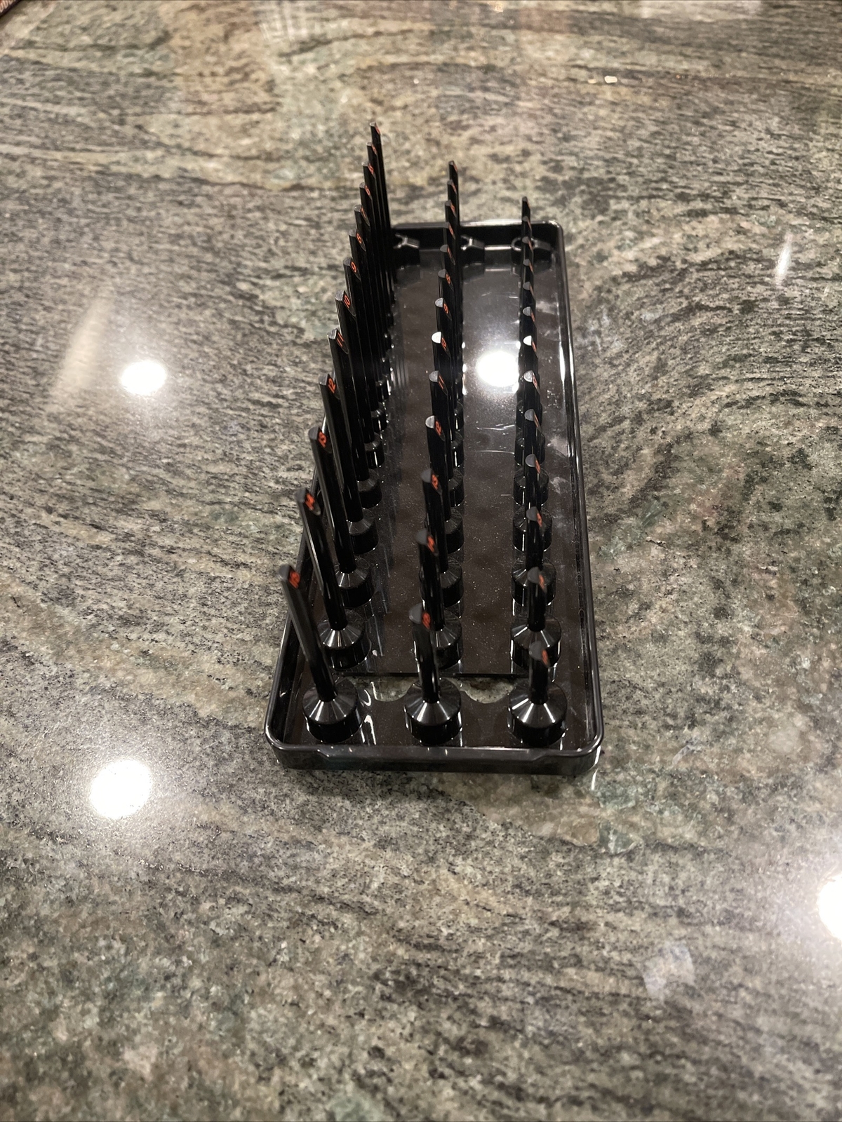 Snap On ka143metbk 1/4″ metric 3 row post socket tray black
