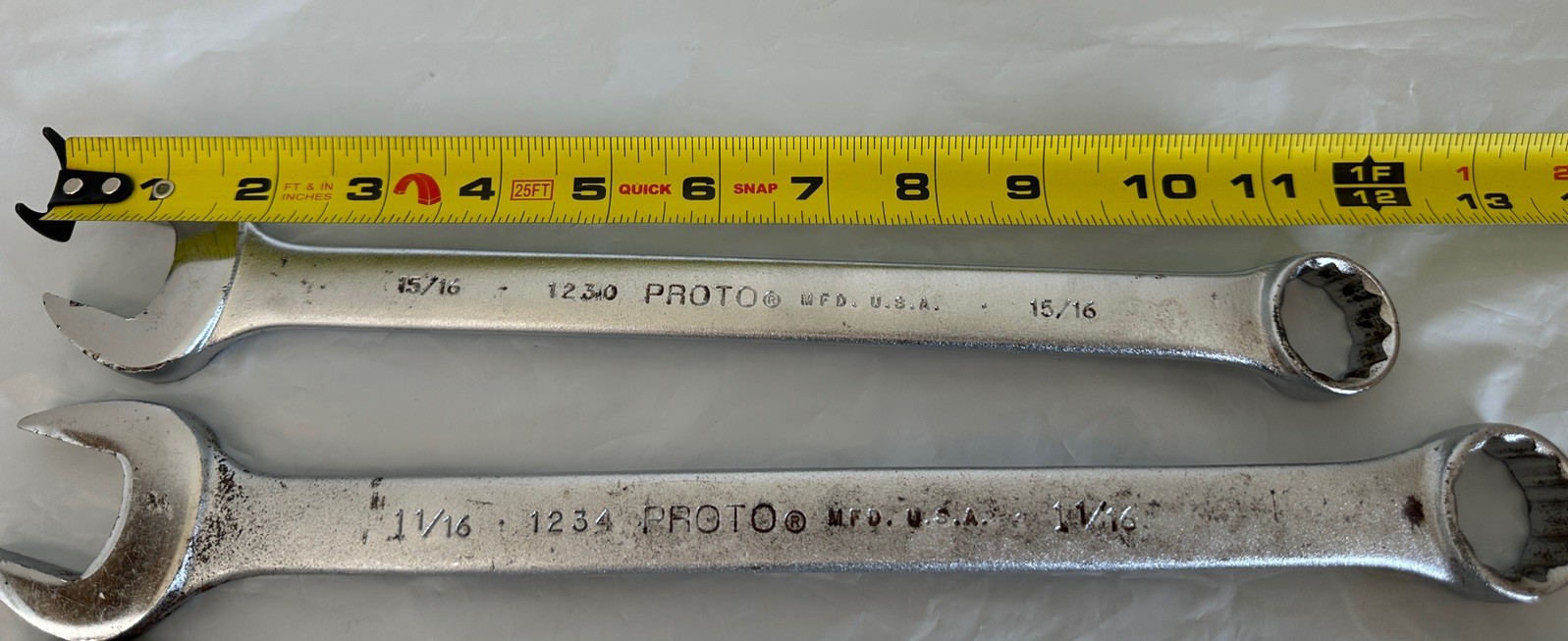 PROTO Professional Jumbo Combination Wrenches + Bonney (4) 15/16 1-1/4″ USA