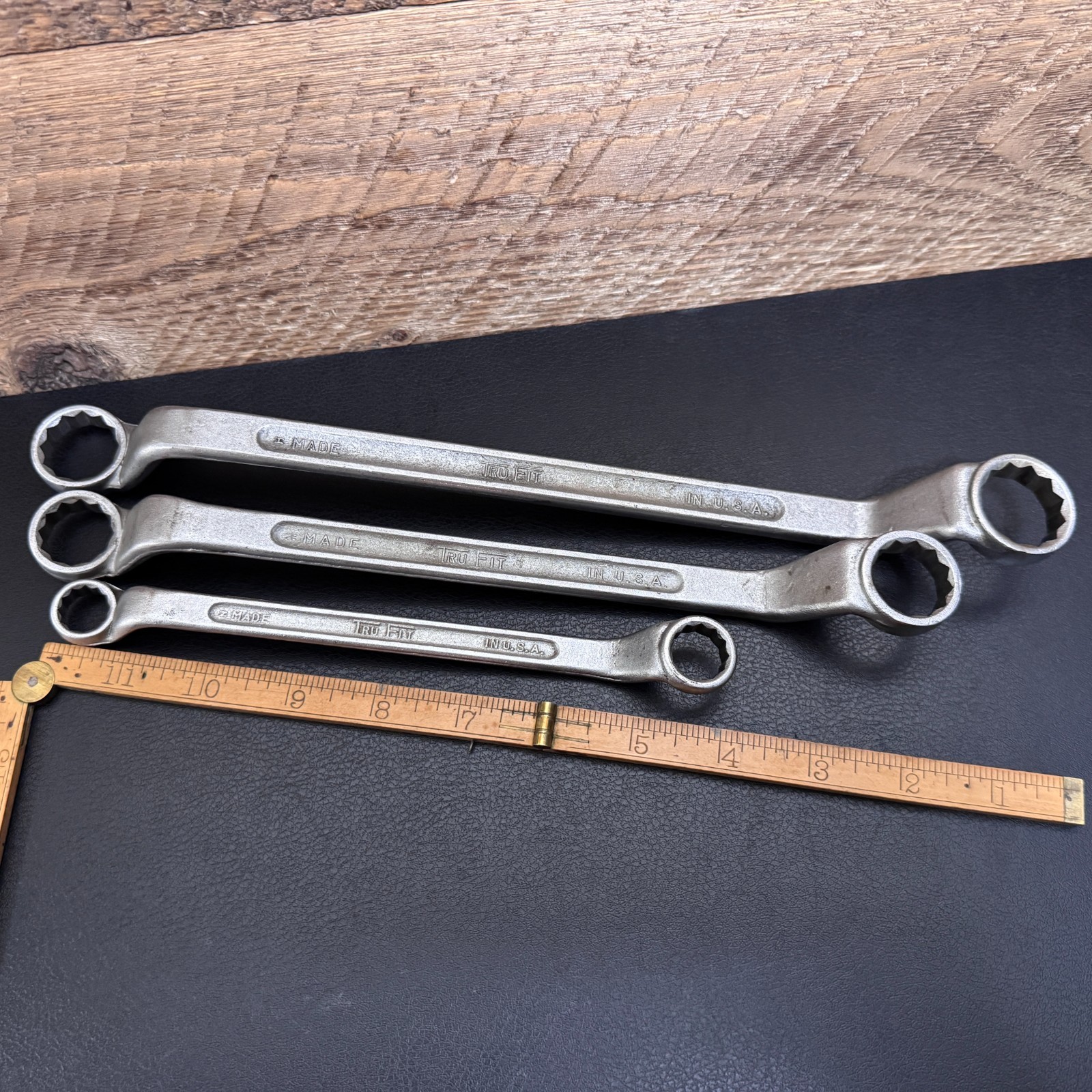 Vintage TRU-FIT 12PT Offset Box End Wrench Set 3-pc Forged Steel 1/2″ – 7/8″ USA