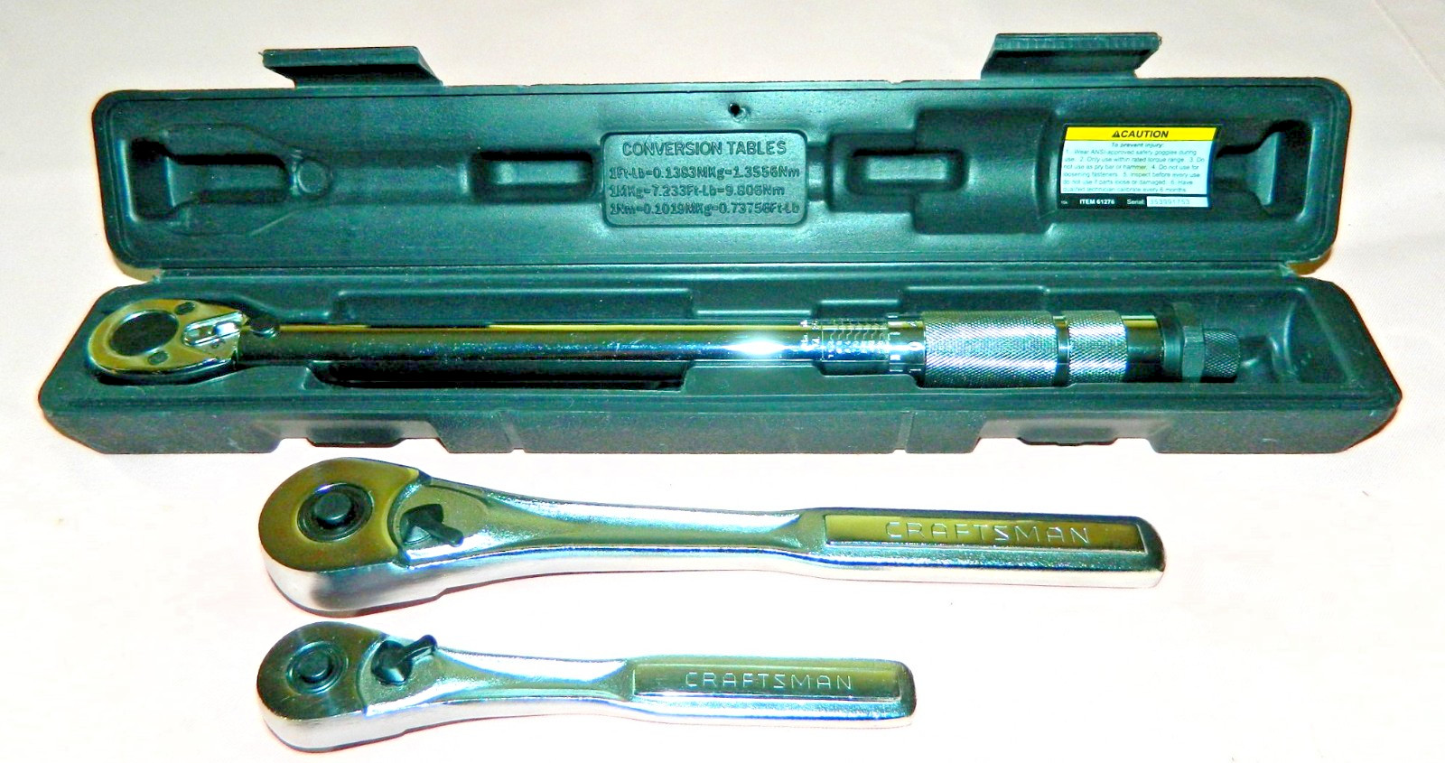 Craftsman Ratchet 1/2″ Drive 3/8″ Drive Pittsburgh Pro Click-Type Torque Wrench