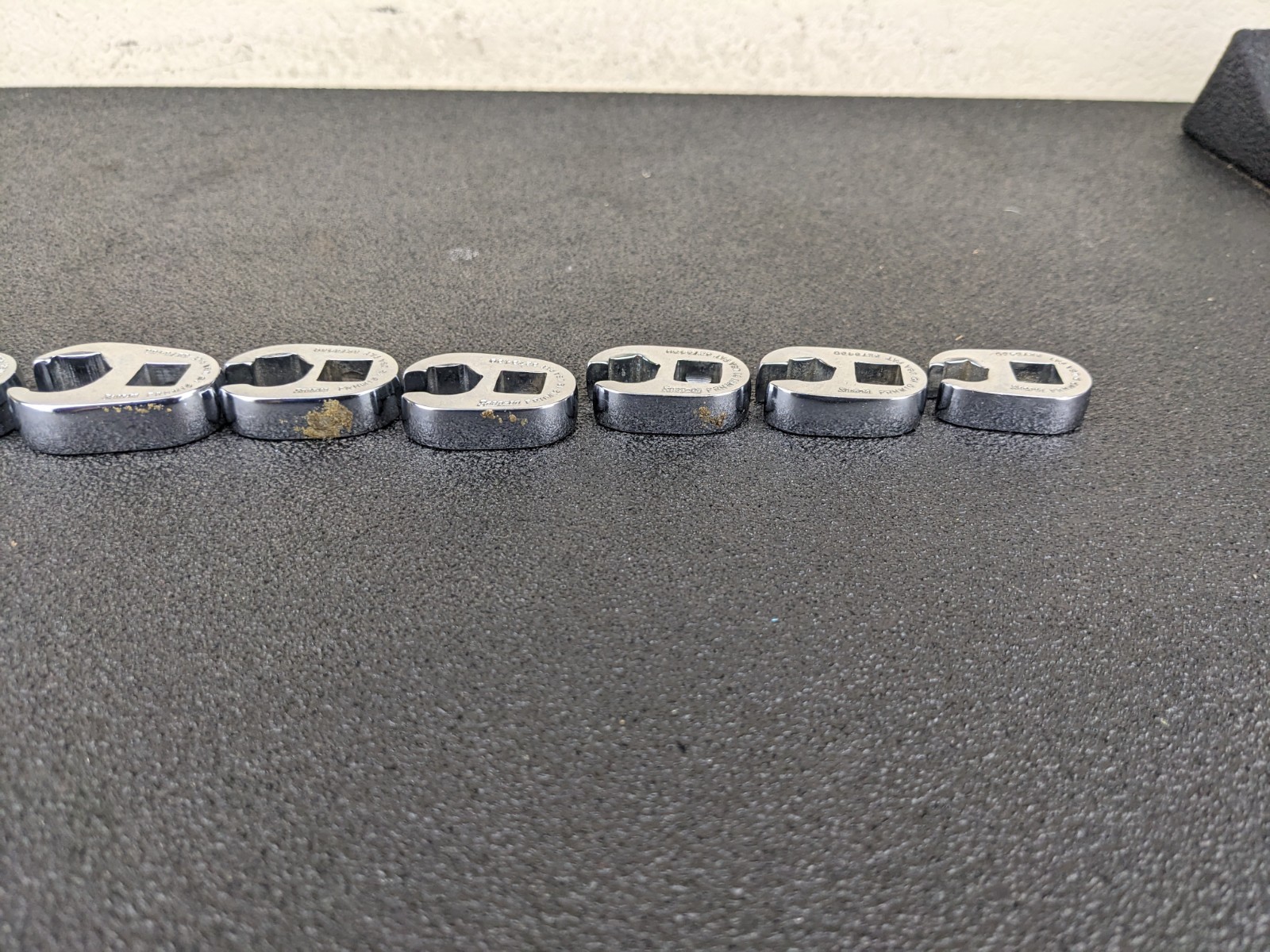#bo435 Snap On 9Pc Metric 3/8 Drive Flare Nut Crowfoot Wrench Set 9MM 18mm