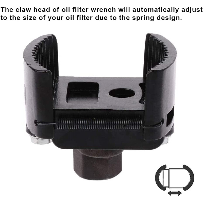 Universal Adjustable Oil Filter Wrench Removal Tool Cap 1/2″ for 80mm-105mm