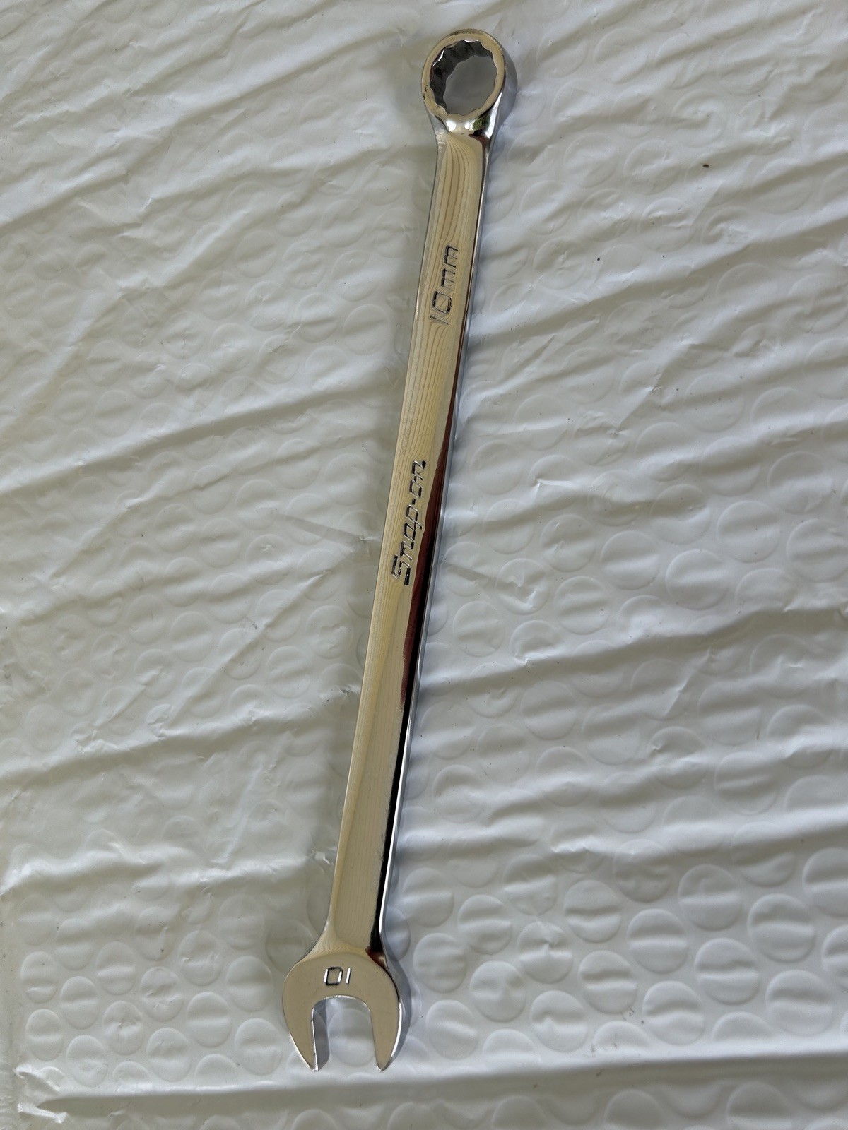 Snap On USA 10 mm VINTAGE 12 pt LONG combination wrench. OEXM100A