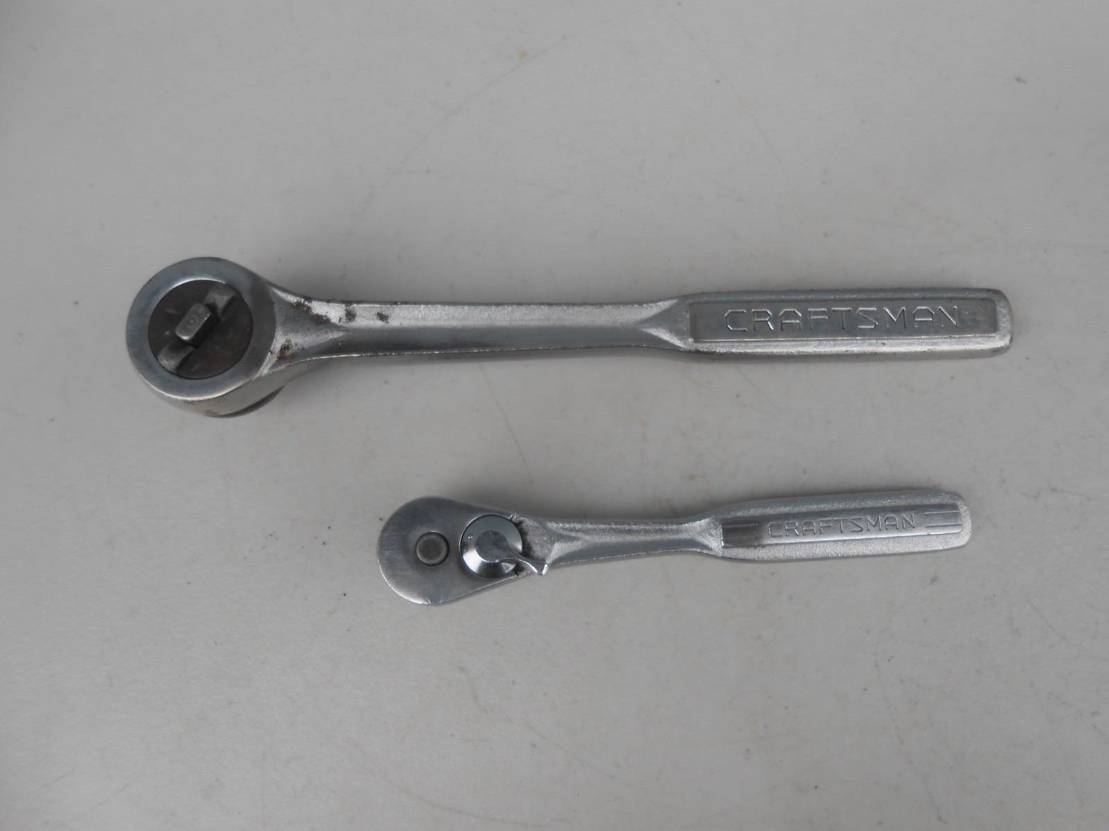 2 Craftsman Rachets–1/2″ Drive 10″ V 1971 & 3/8″ Drive 7″ V 43784