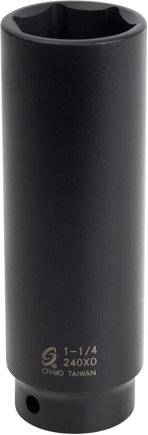 1/2 in. Drive Extra Deep Impact Socket 1-1/4 in. 6-Point CR-MO Steel