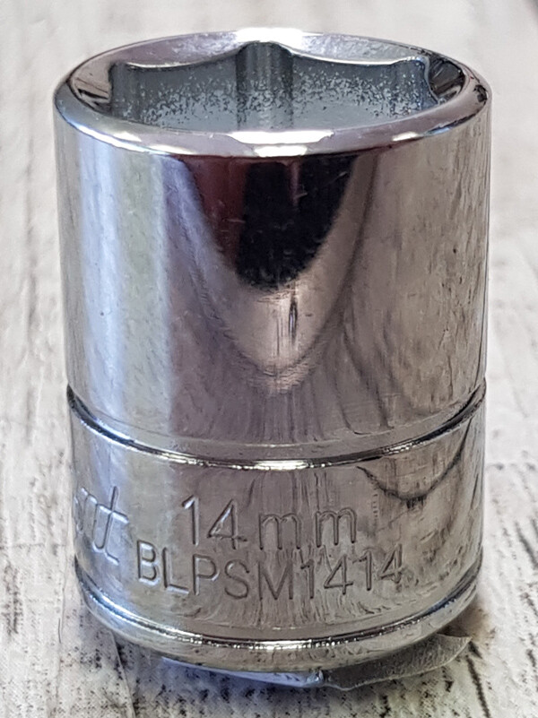 NEW 14MM BLUE POINT TOOLS BLPSM1414 METRIC 6 POINT 1/4″ DRIVE CHROME SOCKET