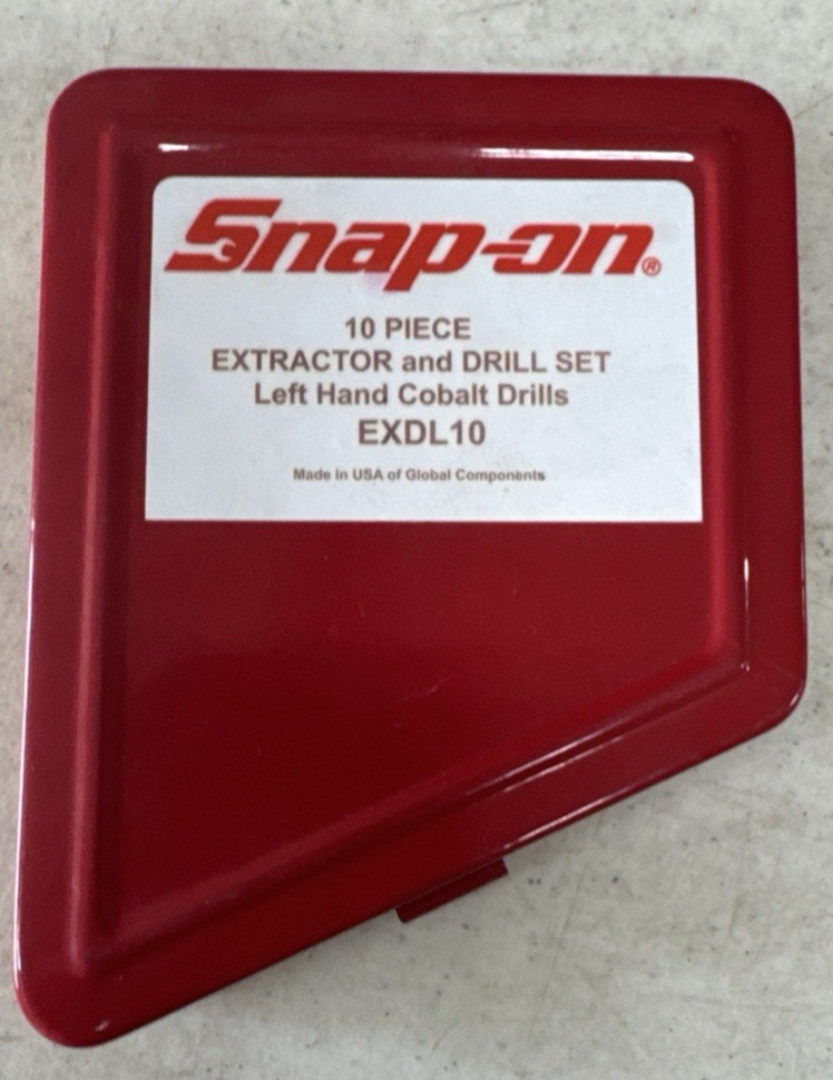 Snap-on Tools Empty 10 Piece extractor drill set left handed EXDL10 metal case