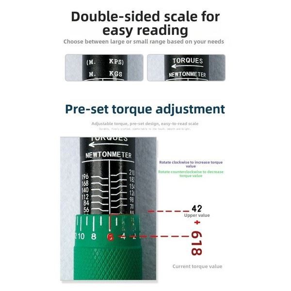 Adjustable Torque Wrench Heavy Duty 1 2 Drive 28 to 210 Nm with Ratchet