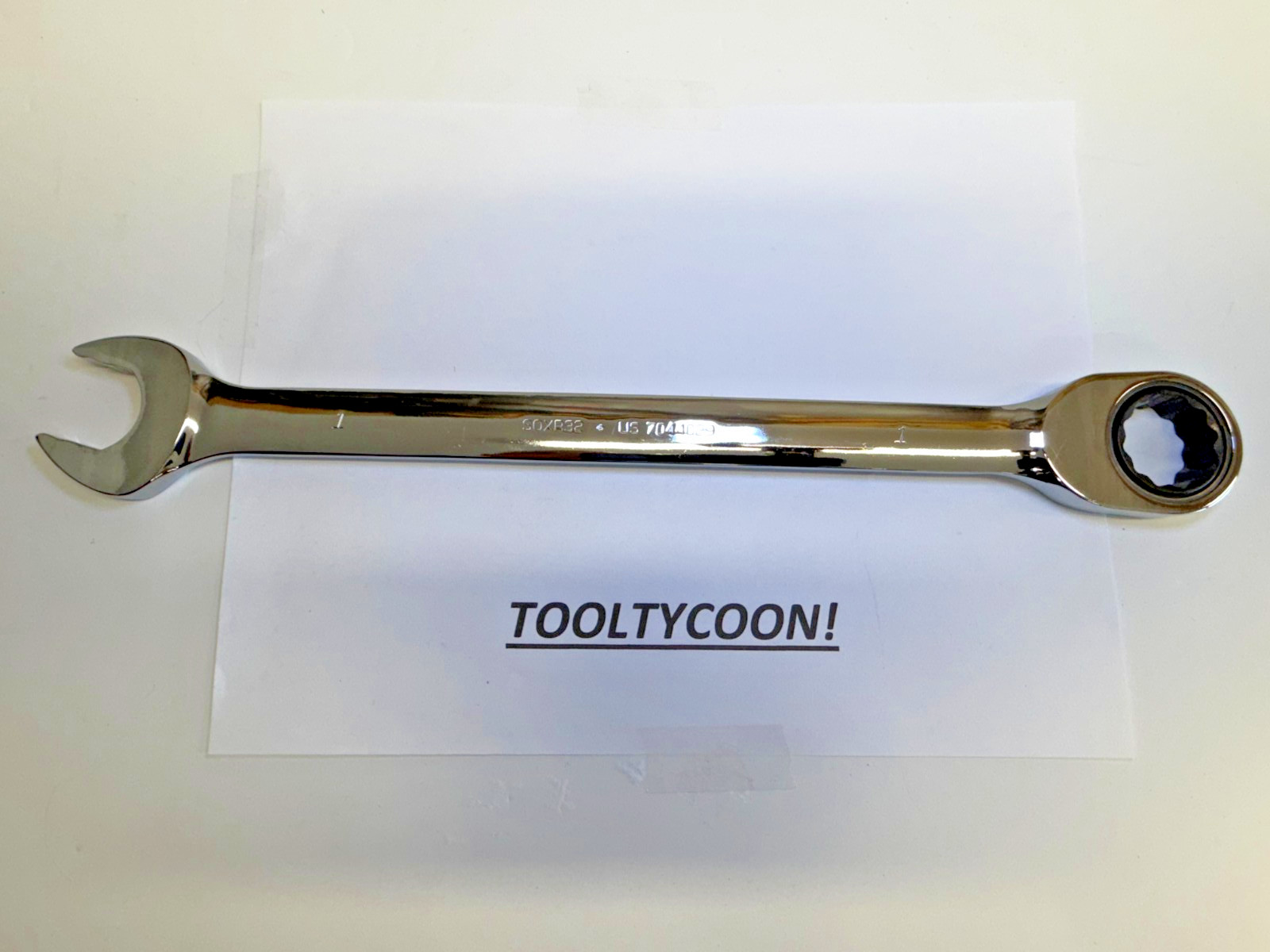 Snap-on Tools NEW 1″ SAE 0° Non-Reversing Ratcheting Combo Wrench SOXR32