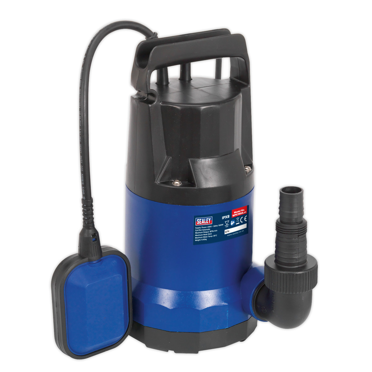 Sealey WPC150A Submersible Water Pump Automatic 167L/min 230V