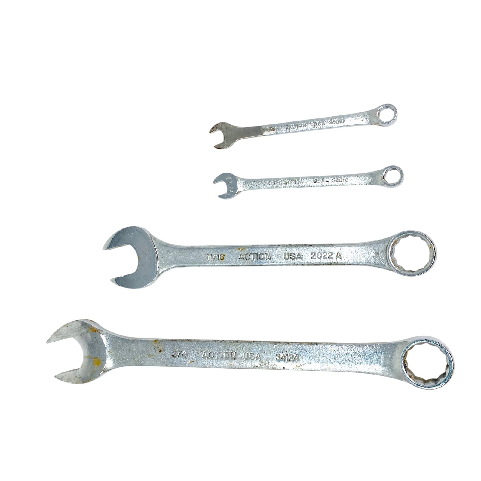 Action USA Lot SAE Combination Wrench Hand Tool Equipment Set, 4 Pcs