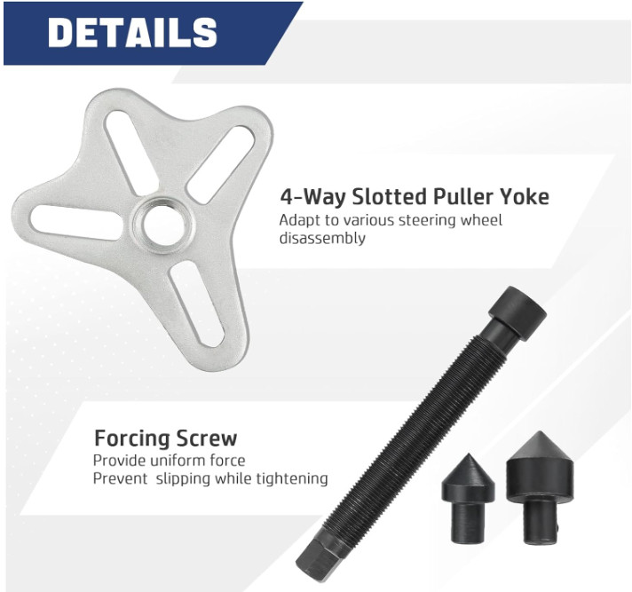 DASBET 46PCS Harmonic Balancer Puller Set, Steering Wheel Puller Kit Steering Wh
