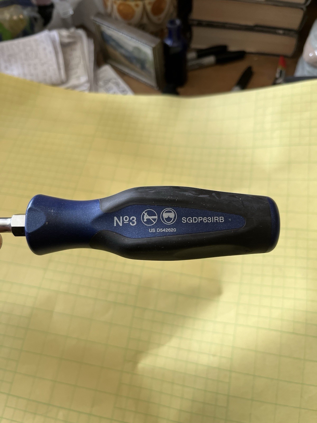Snap On Phillips Screwdriver Cool Power Blue Metallic No 3 Model SGDP631RB New
