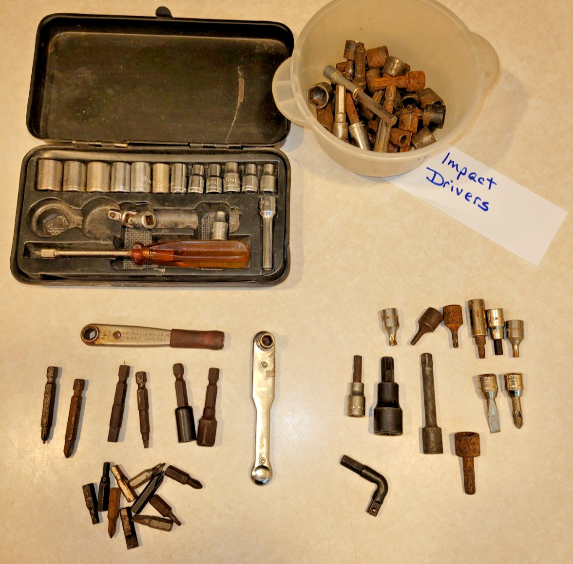Mixed Lot of Tools Small Socket Set DRIVERS Mixed Sizes & Standard Rachet Impact