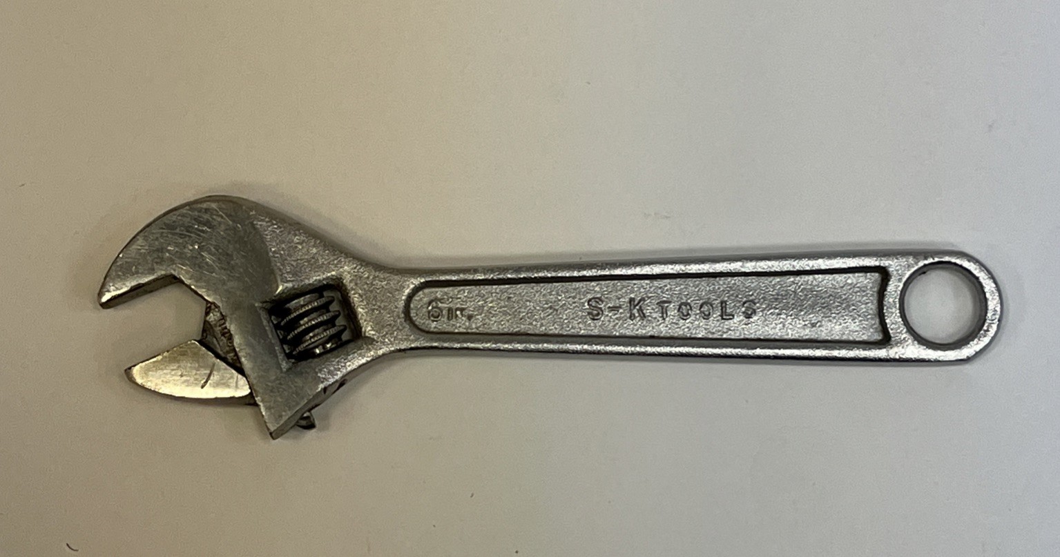 Vintage S-K Wayne Tools 6″ In Adjustable Wrench Crescent Style Made In USA