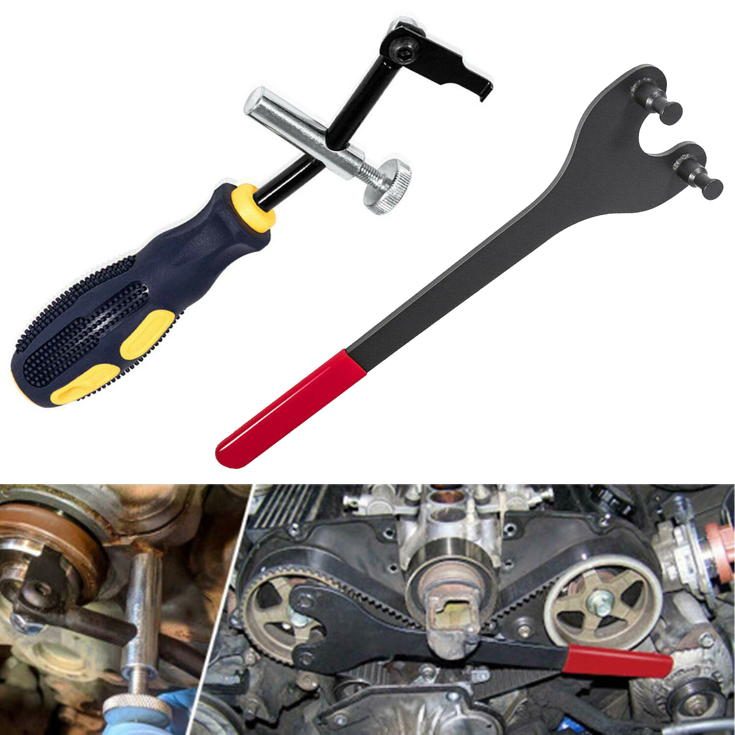 Cam Pulley Holder & 58430 Shaft Seal Puller Tool for Nissan Toyota Camry Maximas