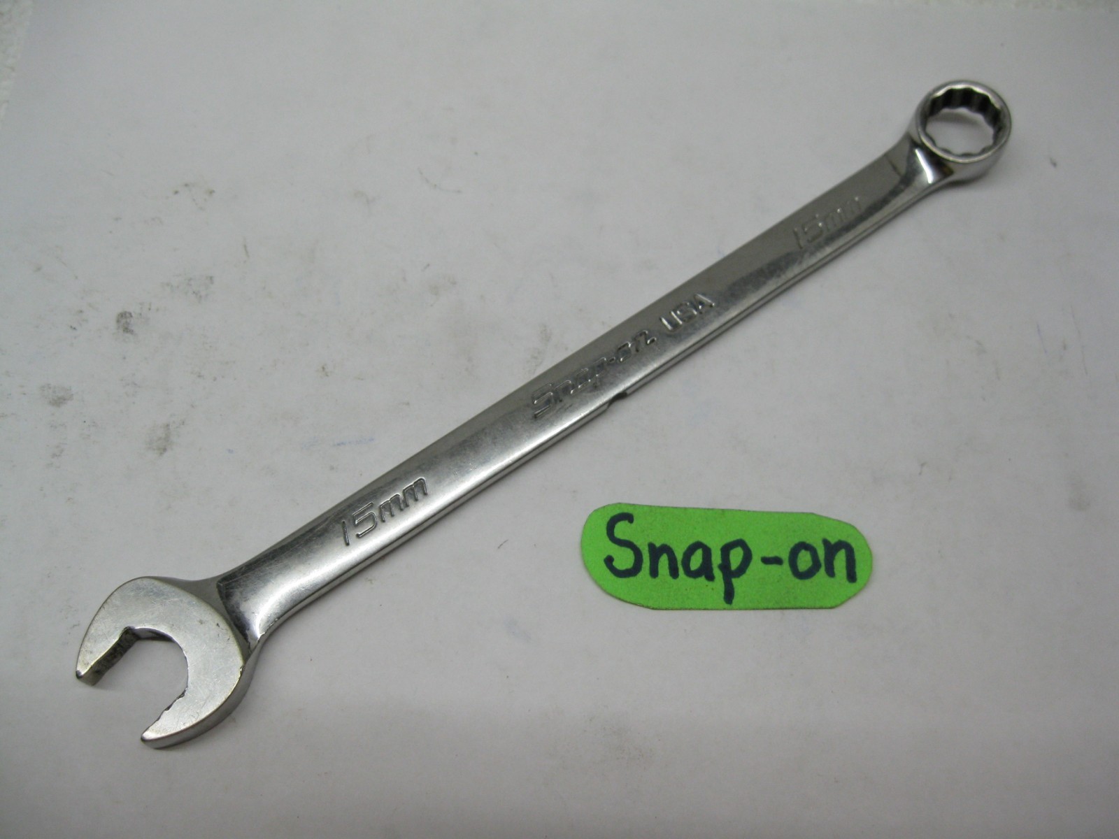 Snap-on tools SOEXM15 15mm 12 Point Metric combination Wrench USA Lot#TBD12-2A