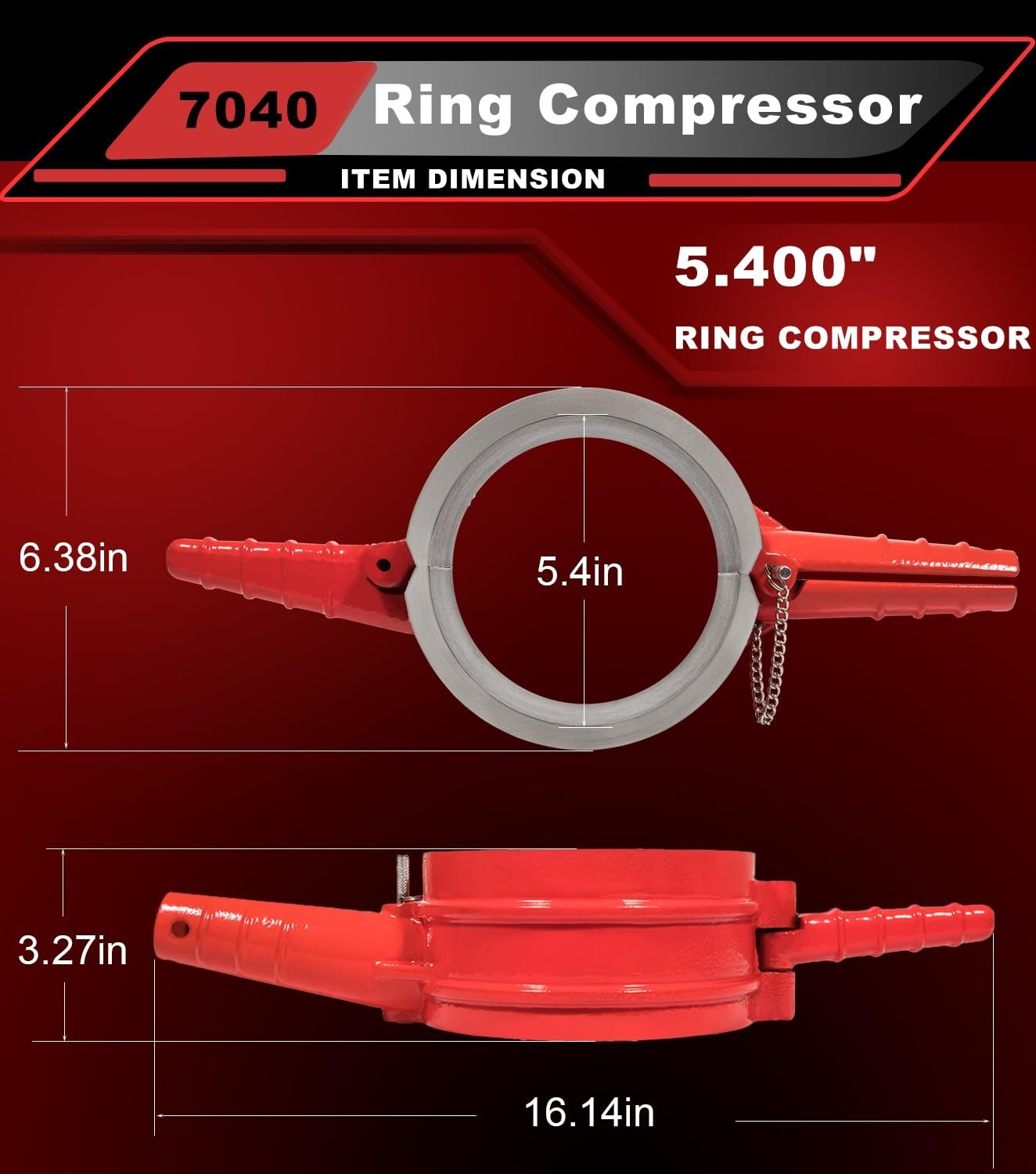 Piston Ring Compressor 5.4″ Bore Tool for Cummins ISX QSX & Caterpillar C15, 340