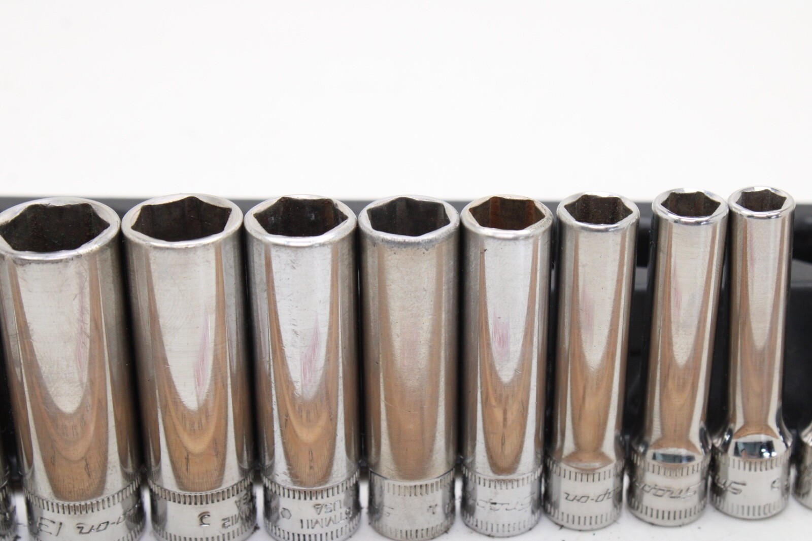 Snap-on 112STMMY 5-15mm 1/4″ Drive 12 Piece 6 Point Metric Deep Socket Set USA