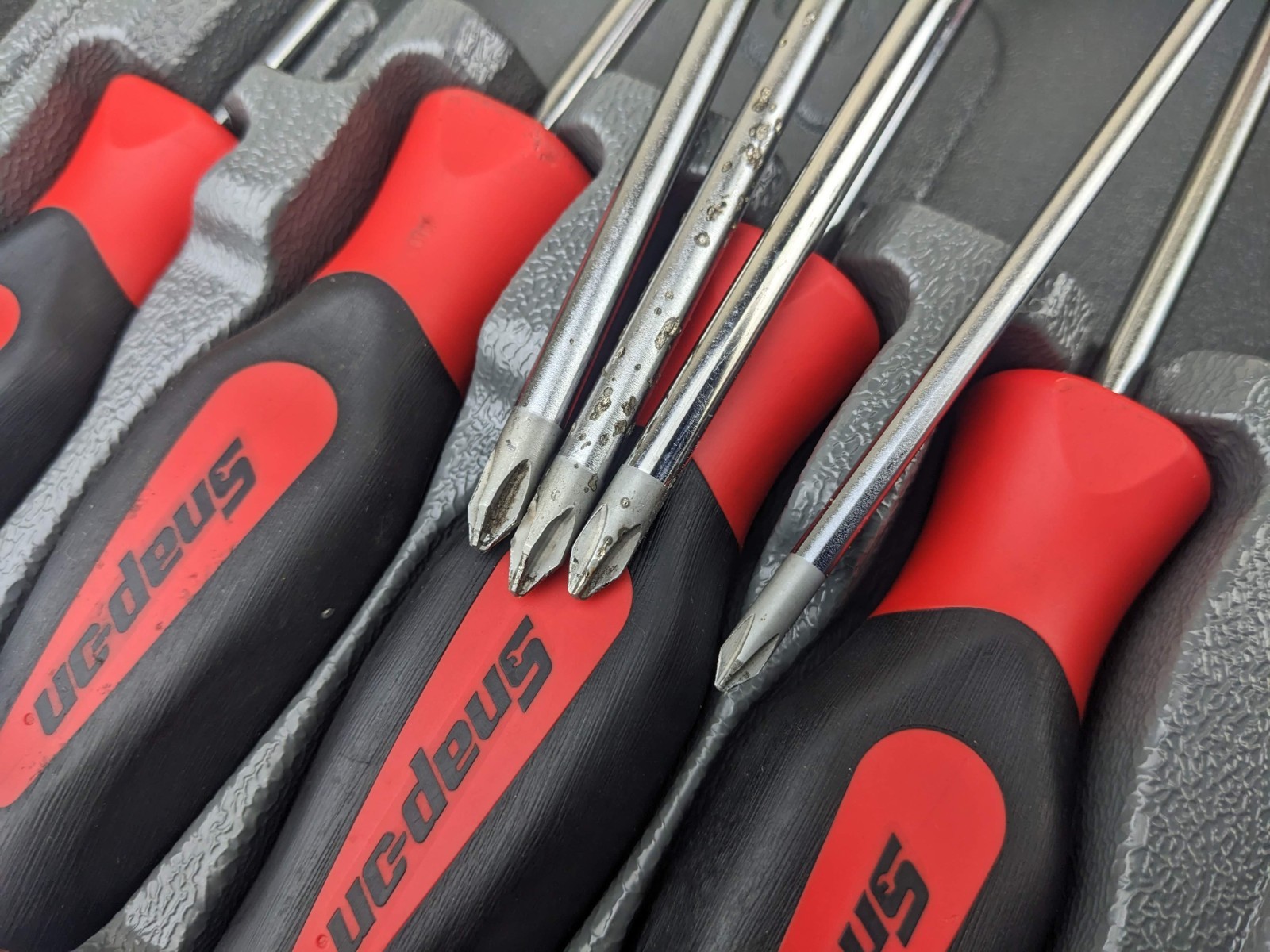 #bo456 Snap-on RED Instinct Soft Handled 8pc Cabinet Screwdriver Set SGDXL80B