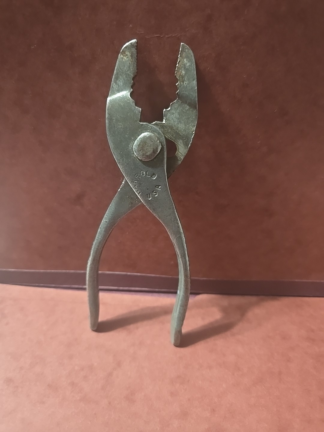 Vintage 1950s Ford 6 Inch Slip Joint Pliers. Marked Harrold USA. Work Rare!