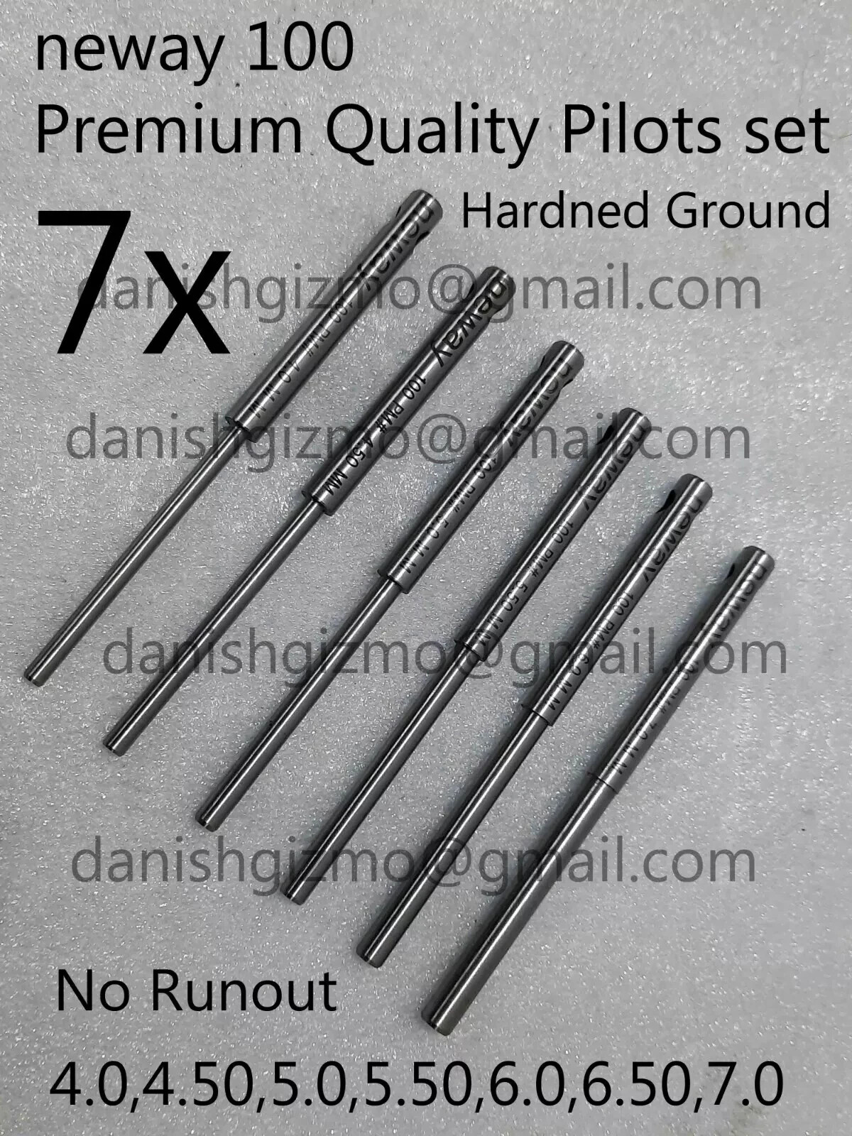 7x Neway 4.0 to 7.0mm .297 Top Valve Guide Pilot Set 100 Series Cutter USA
