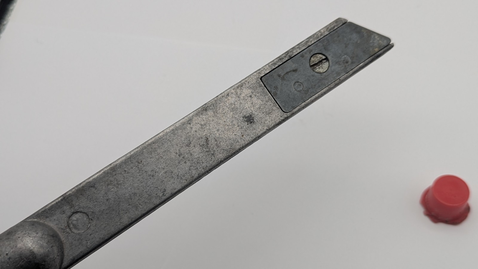 Vintage Pipe Handle knife Mechanic Windshield Tool Razor Blade Long Knife 13″