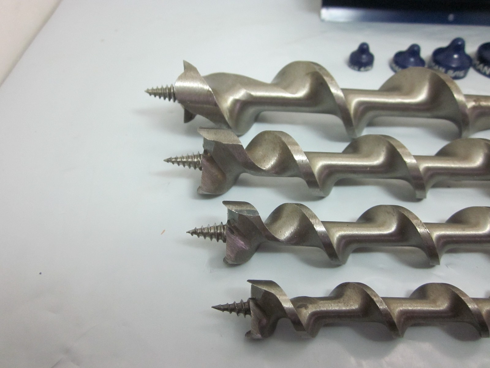 Vtg Craftsman Set Of 6 Auger Drill Bits W/Metal Wall Mount 1/4″ to 1″ USA