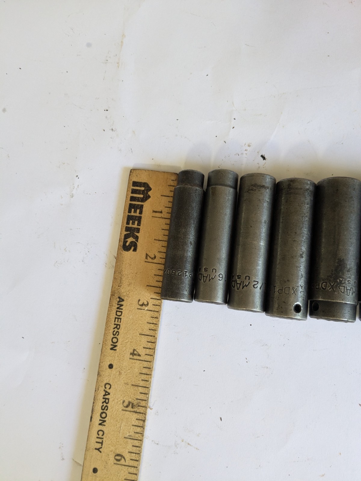 Set Of 7 Vintage Mac Tools Deep Impact Socket 6 point SAE Set XDP 3/8″-3/4″ USA