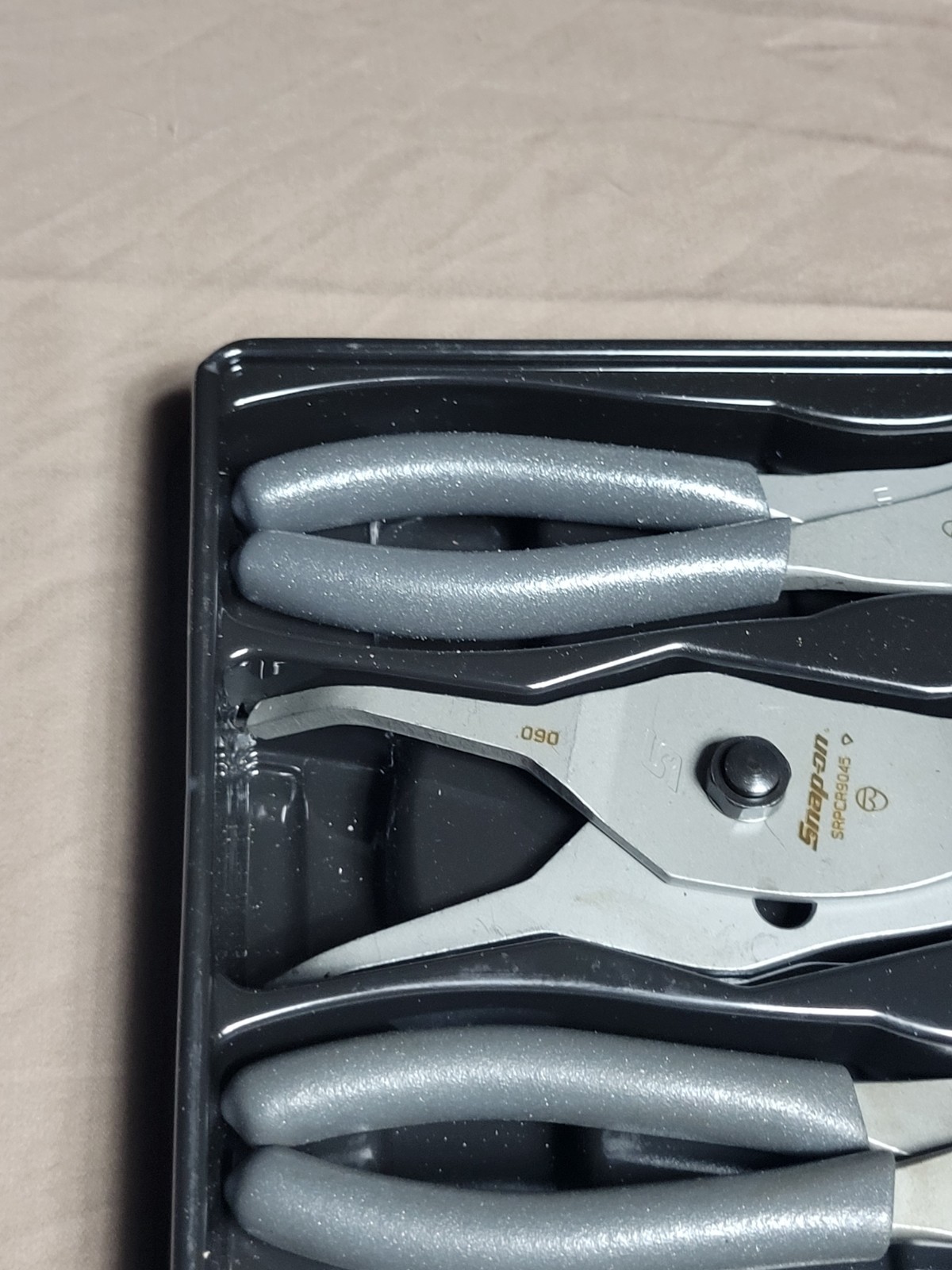 Snap-On 7 Piece Snap Ring Plier Set Grey Soft Grip Handle Set SEE DESCRIPTION