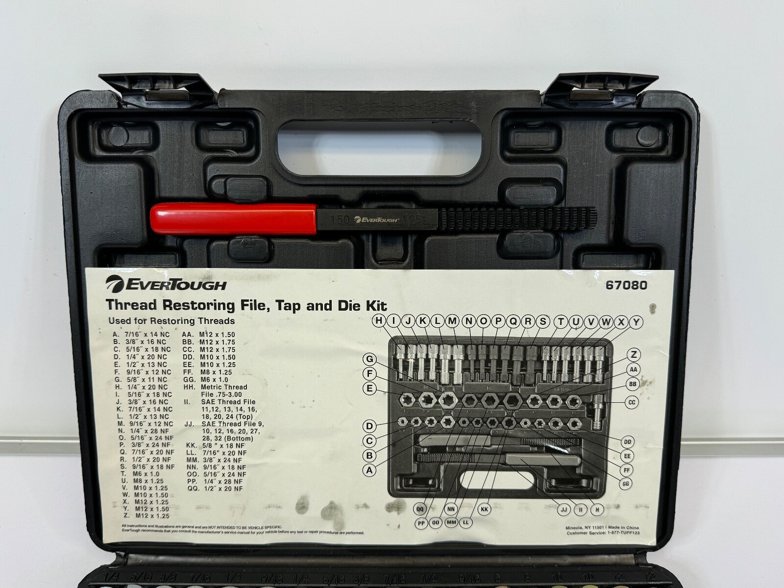 EverTough 67080 Thread Restoring File, Tap, and Die Kit / For Restoring Threads