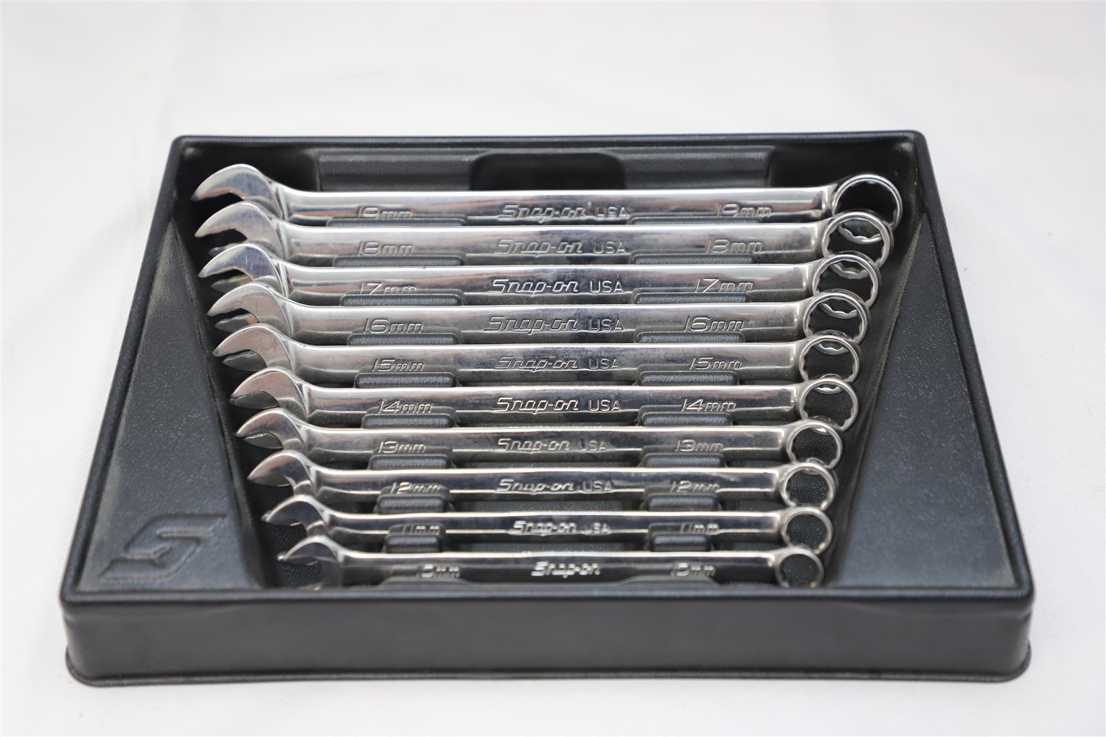 Snap-on 10 pc 12-Point Metric Flank Drive Plus Combination Wrench Set (10–19 mm)