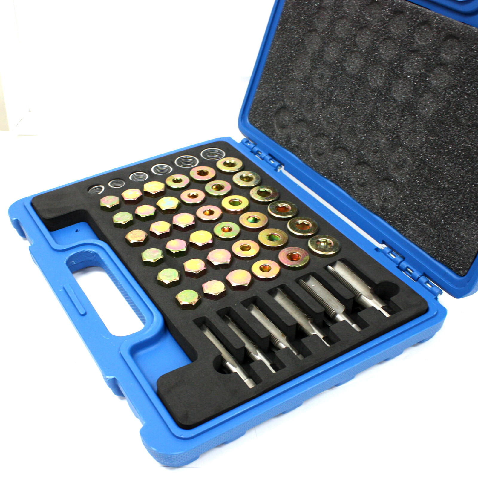 114PC Oil Pan Drain Sump Plug Key Thread Repair Tool Kit Set Drain plug w/ Case