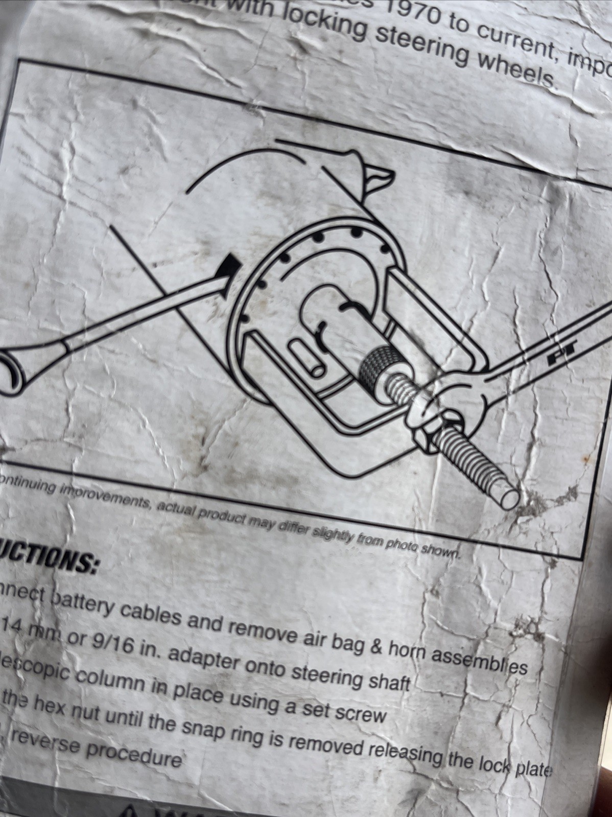 Performance Tool W86551 Steering Wheel Plate Puller, Nib