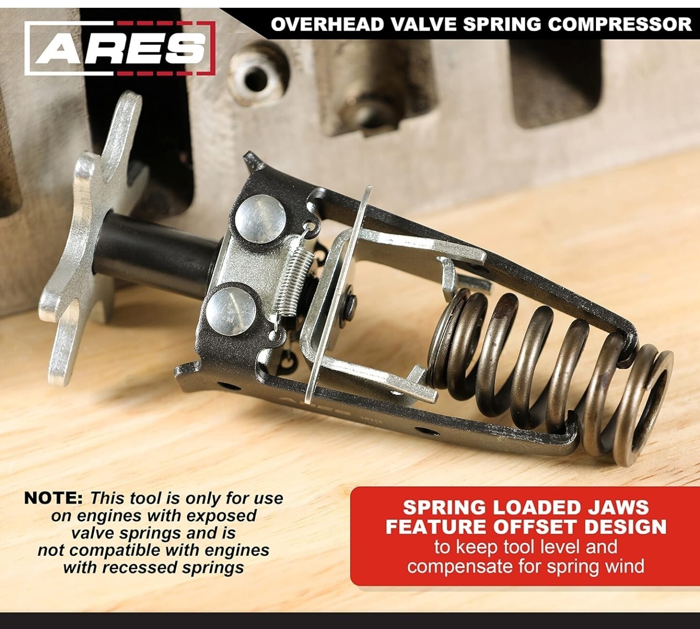 NEW! ARES Tools 10113 Overhead Valve Spring Compressor – FREE SHIPPING