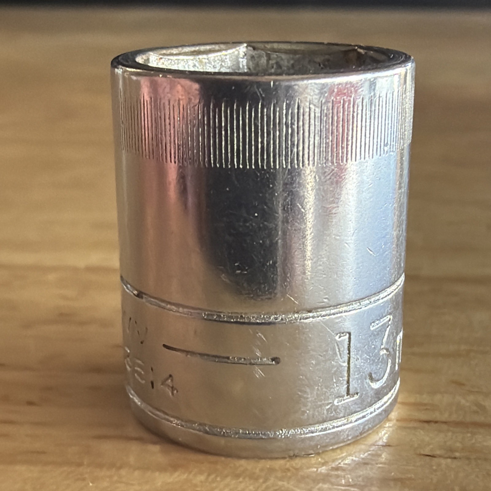 Craftsman 13mm Shallow Socket 1/4″ Drive 6 Point Top Knurl VV Series 43514 USA