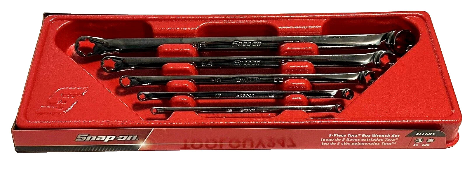 SNAP ON TOOLS USA 5 Pcs TORX Long 10º Offset Box Wrench Set E5-E20 XLE605 SEALED