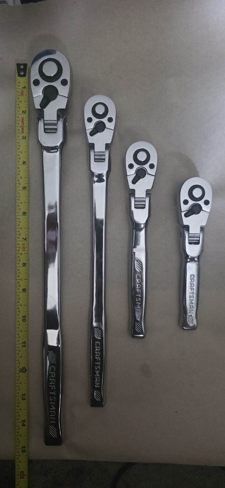Craftsman Flex Ratchet Set Of 4 (1x) 1/2 And (3x) 3/8 Drive