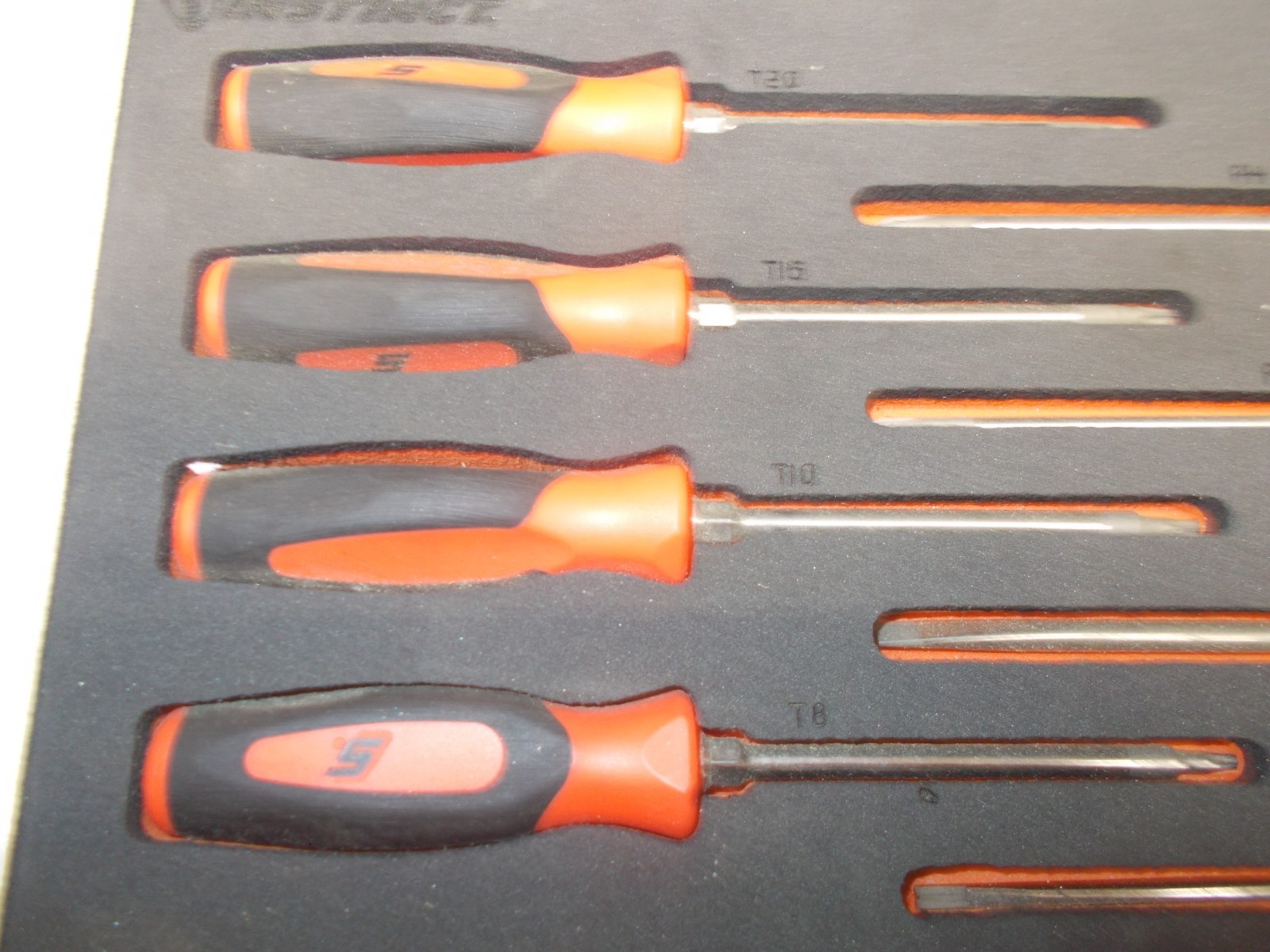 Snap-on Mini Torx Flat And Phillips Screwdrivers Set Foam Used Orange FMSGD03BO