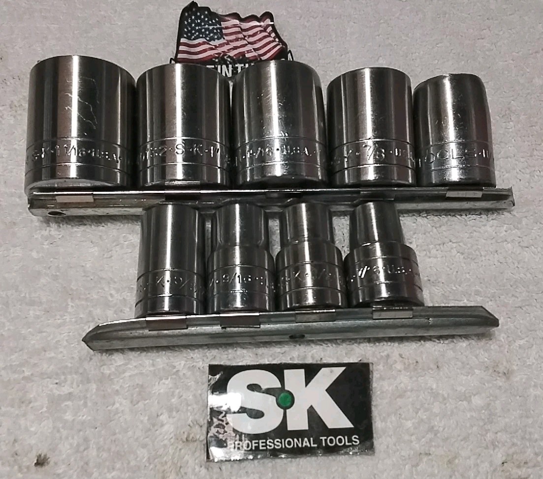 9pc S-K TOOLS 1/2″ DRIVE SOCKET SET SAE USA 🇺🇸