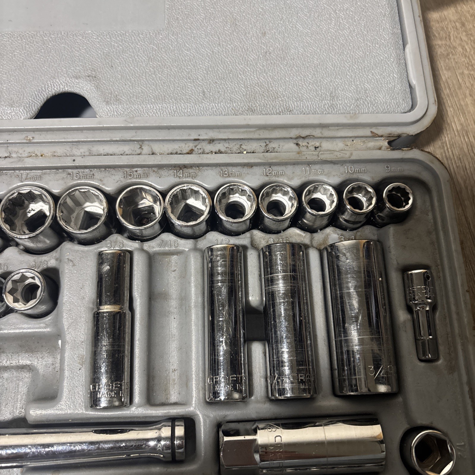 Craftsman 1/4″ 3/8″ Drive Standard SAE Metric MM Sockets Ratchet Set Vintage USA