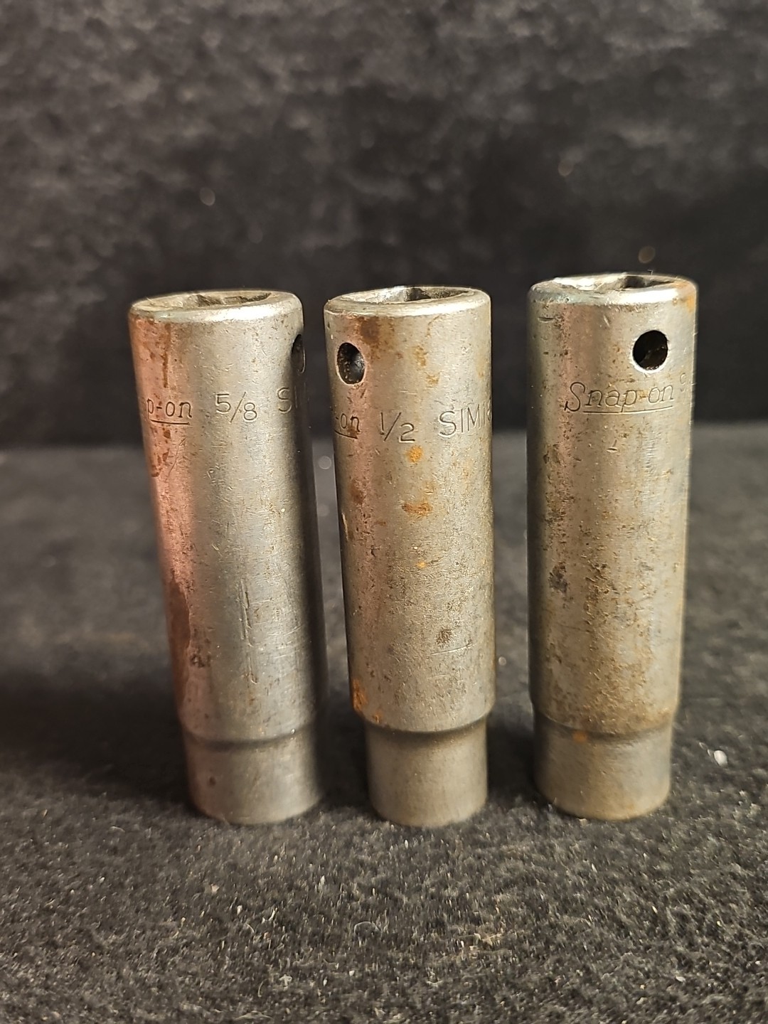 Vintage Lot Of 3 1/2″ Drive Snap On Sockets 6 Point, Sim200, Sim160, Sim180