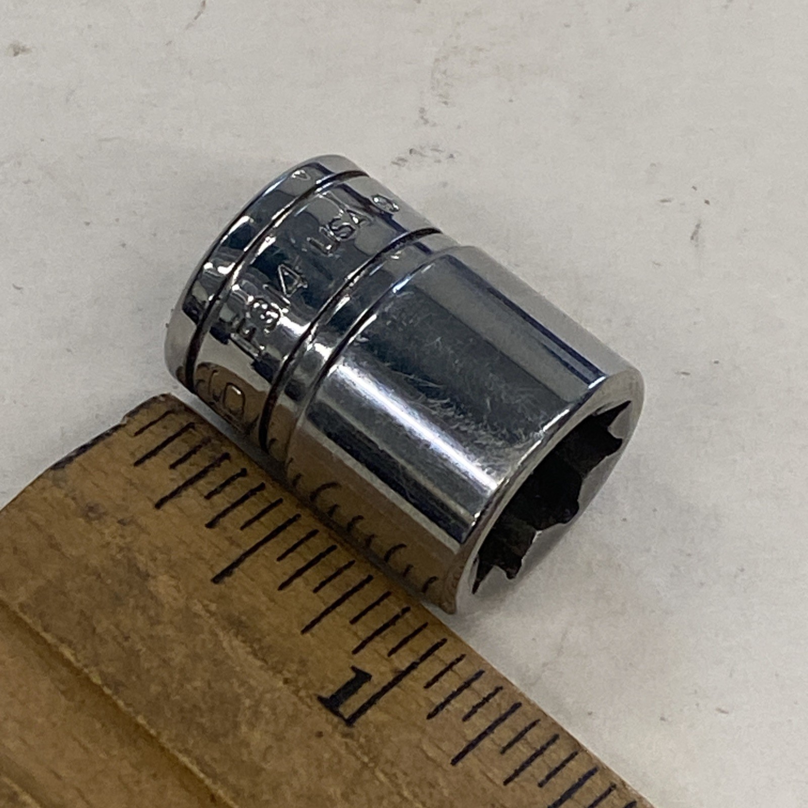 Snap On USA Tools 3/8″ Drive 7/16″ 8PT Chrome Double Square Socket F314, M0313