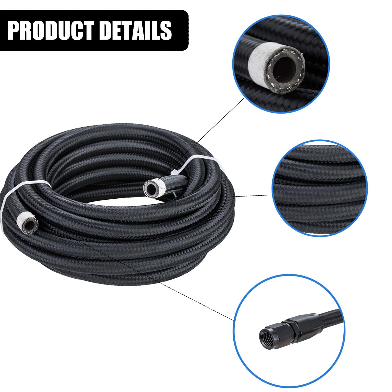 Universal 4AN/6AN/8AN/10AN Fuel Line CPE Fuel Hose 3/10/16/2…