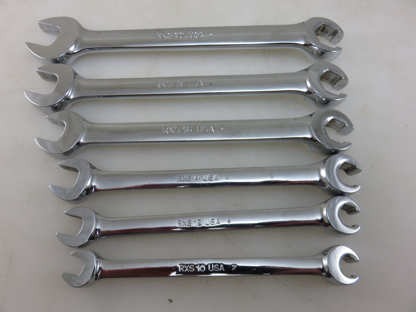 Snap-On RXS Series SAE Flare Nut Open End Wrench 6pc Set 5/16″-5/8″ Vintage